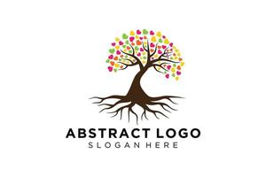 verde albero logo design naturale e astratto foglia. vettore