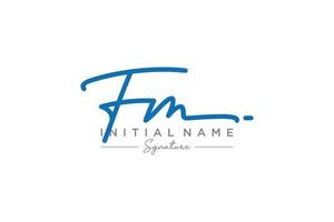 iniziale fm firma logo modello vettore. mano disegnato calligrafia lettering vettore illustrazione.