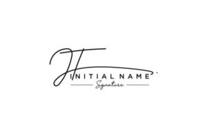 iniziale jt firma logo modello vettore. mano disegnato calligrafia lettering vettore illustrazione.