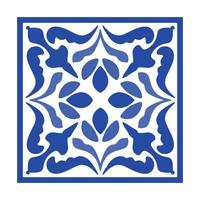 vettore portoghese ceramica piastrella con ceramica floreale ornamento. Vintage ▾ blu Portogallo azulejo, messicano talavera, italiano maiolica, arabesco motivo o spagnolo ceramica mosaico