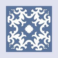 vettore portoghese ceramica piastrella con ceramica floreale ornamento. Vintage ▾ blu Portogallo azulejo, messicano talavera, italiano maiolica, arabesco motivo o spagnolo ceramica mosaico