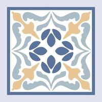 vettore senza soluzione di continuità marocchino mosaico piastrella con colorato patchwork. Vintage ▾ blu Portogallo azulejo, messicano talavera, italiano maiolica ornamento, arabesco motivo o spagnolo ceramica mosaico