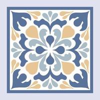 vettore senza soluzione di continuità marocchino mosaico piastrella con colorato patchwork. Vintage ▾ blu Portogallo azulejo, messicano talavera, italiano maiolica ornamento, arabesco motivo o spagnolo ceramica mosaico