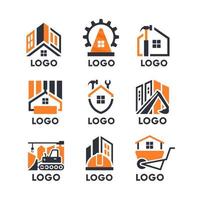 costruzione azienda logo collezione impostato vettore