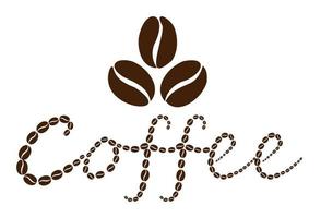 caffè logo di cui su a partire dal caffè fagioli. vettore