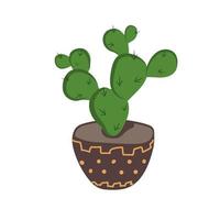 disegnato a mano cactus nel pentola nel scarabocchio stile vettore