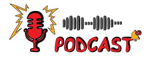 Podcast registrazione simbolo con microfono e Audio waveform vettore