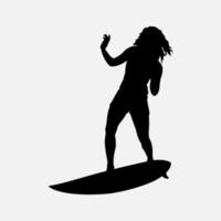 surfers silhouette vettore bianca sfondo illustrazione grafica