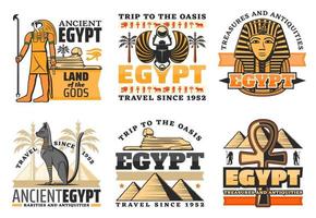 viaggio per Egitto icone, egiziano di Dio e viste vettore