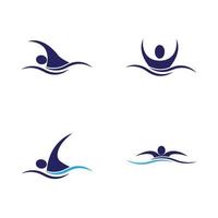 nuoto sport logo vettore