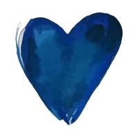 contento San Valentino giorno. acquerello blu dipinto cuore, vettore elemento per il tuo design
