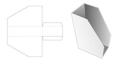 modello fustellato di scatola di immagazzinaggio del libro della scrivania del cartone vettore