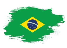 sbiadito brasile grunge struttura bandiera vettore