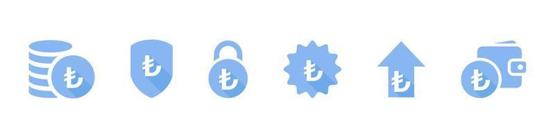 icone di valute. finanziario icone di il Turco lira. i soldi icone. un' semplice impostato di imposta relazionato icone. vettore illustrazione