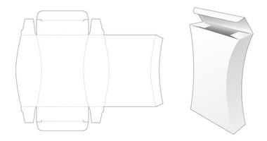 modello fustellato di scatola alta laterale curva vettore