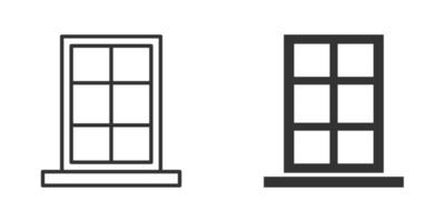 finestra icona nel piatto stile. battente vettore illustrazione su isolato sfondo. Casa interno cartello attività commerciale concetto.