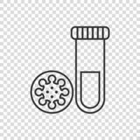 coronavirus test icona nel piatto stile. covid-19 vettore illustrazione su isolato sfondo. medico diagnostico cartello attività commerciale concetto.