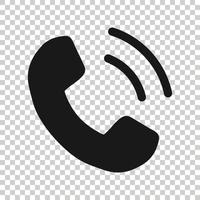 Telefono icona nel piatto stile. telefono chiamata vettore illustrazione su bianca isolato sfondo. mobile hotline attività commerciale concetto.