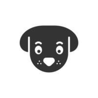 cane testa icona nel piatto stile. carino animale domestico vettore illustrazione su bianca isolato sfondo. animale attività commerciale concetto.