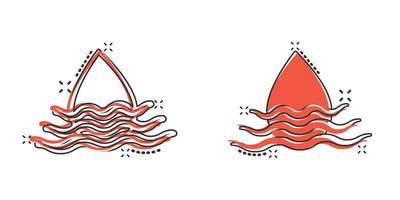 acqua far cadere icona nel comico stile. liquido cartone animato vettore illustrazione su bianca isolato sfondo. gocciolina spruzzo effetto attività commerciale concetto.