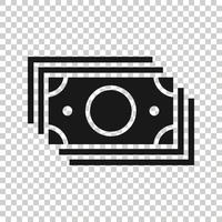 i soldi moneta banconota icona nel piatto stile. dollaro denaro contante vettore illustrazione su bianca isolato sfondo. banconota conto attività commerciale concetto.