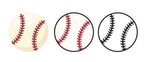 baseball palla impostato icona vettore illustrazione