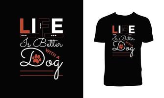 creativo cane tipografia e lettering t camicia design. vettore