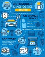 auto diagnostica e Manutenzione infografica vettore