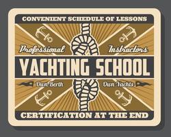 yacht ancora e vela barca nodo. yachting scuola vettore