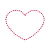 cuore forma telaio con rosa e rosso pastello polka punto modello design. semplice minimo San Valentino giorno decorativo elemento. vettore