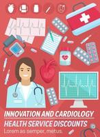 cardiologia, cuore Salute. cardiologo medico vettore