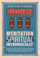buddismo religione preghiera ruote, vettore