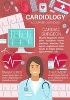 cardiologia cardiaco chirurgo diagnostica, trattamento vettore