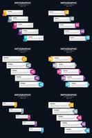 vettore 6 infografica imballare presentazione diapositiva modello 5 passaggi ciclo diagrammi e linea del tempo