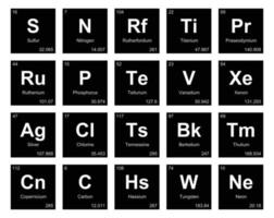 20 preiodico tavolo di il elementi icona imballare design vettore