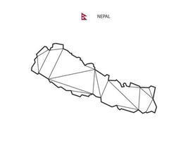 mosaico triangoli carta geografica stile di Nepal isolato su un' bianca sfondo. astratto design per vettore. vettore