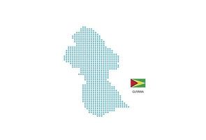 Guyana carta geografica design blu cerchio, bianca sfondo con Guyana bandiera. vettore