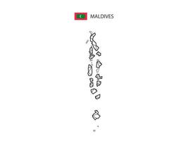 mosaico triangoli carta geografica stile di Maldive isolato su un' bianca sfondo. astratto design per vettore. vettore