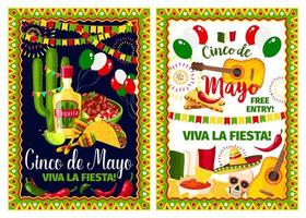 messicano vacanza carta di cinco de mayo fiesta festa vettore