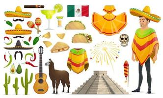 cinco de mayo messicano vacanza vettore icone