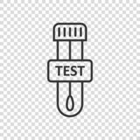 coronavirus test icona nel piatto stile. covid-19 vettore illustrazione su isolato sfondo. medico diagnostico cartello attività commerciale concetto.