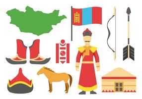 Icone mongole vettoriali gratis