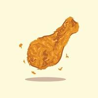croccante pollo coscia illustrazione cartone animato design vettore