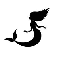 vettore piatto sirena silhouette