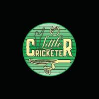poco giocatore di cricket vettore maglietta design. cricket maglietta design. può essere Usato per Stampa tazze, etichetta disegni, saluto carte, manifesti, borse, e magliette.