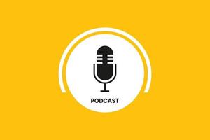 Podcast design con microfono icona vettore illustrazione