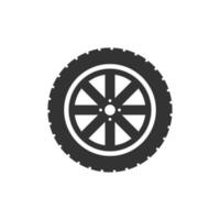 auto ruota icona nel piatto stile. veicolo parte vettore illustrazione su bianca isolato sfondo. pneumatico attività commerciale concetto.