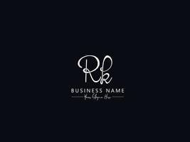 tipografia rk firma logo, iniziale rk logo lettera vettore