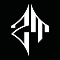 zt logo monogramma con diamante forma design modello vettore