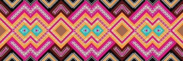 etnico azteco ikat senza soluzione di continuità modello tessile ikat azteco senza soluzione di continuità modello digitale vettore design per Stampa saree Kurti Borneo tessuto azteco spazzola simboli campioni festa indossare